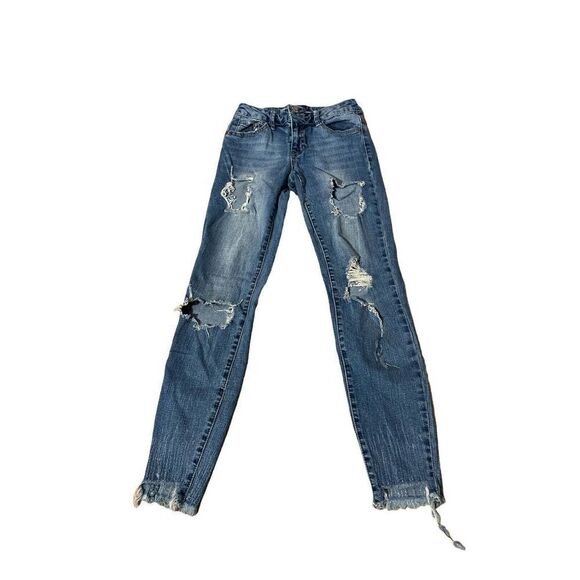 Women’s Size 0 Rue21 Mid Rise Ankle Jegging Ripped Jeans - Picture 1 of 12